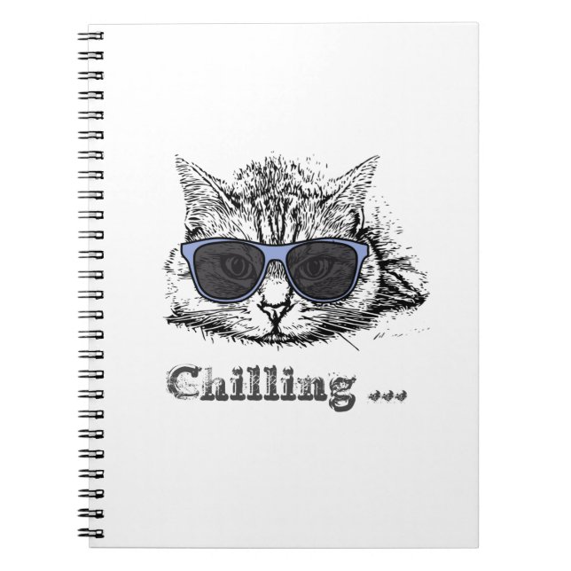 Funny Cat Chilling With Cute Sunglasses           Notebook (Front)