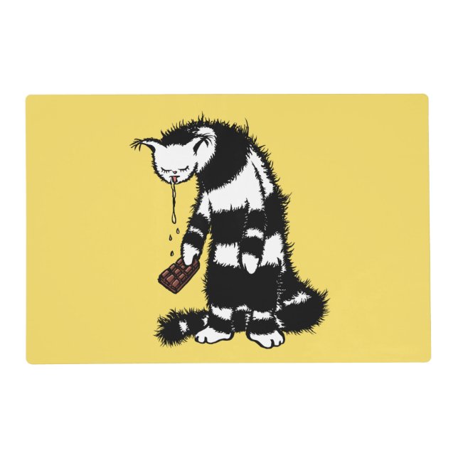 Funny Cat Chocolate Lover Placemat (Front)