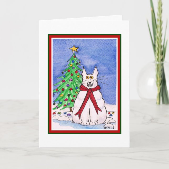 Funny Cat Christmas Card (Front)