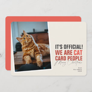 Funny Cat Christmas Card Red Meowy Christmas