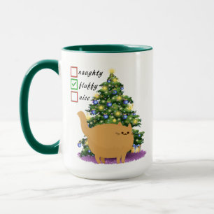 Funny Cat Christmas Checklist Mug