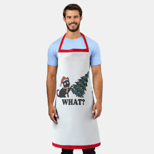 Funny Cat Christmas Dad's Apron