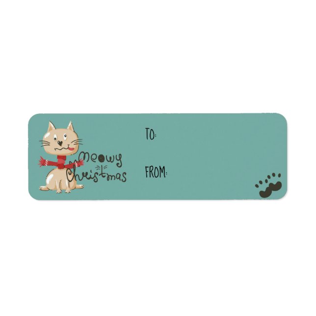 Funny Cat Christmas Gift Sticker Sheet (Front)