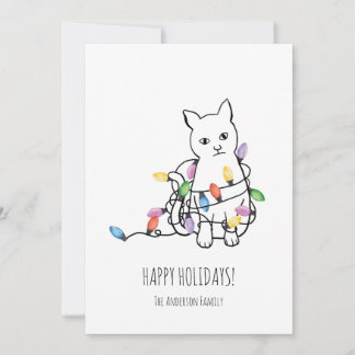Funny Cat Christmas Holiday Card