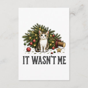 Funny Cat Christmas It Wasn't Me Enclosure Card