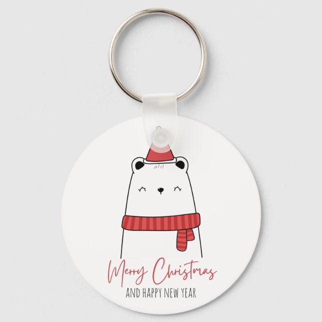 Funny cat christmas   keychain (Front)