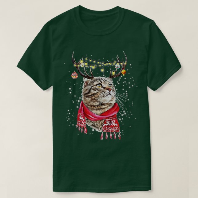 Funny Cat Christmas Lover Meowy Merry Catmas Cat L T-Shirt (Design Front)