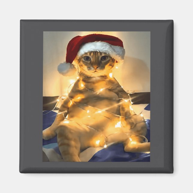 Funny Cat Christmas Meme Shirt Cute Holiday Meme C Magnet (Front)