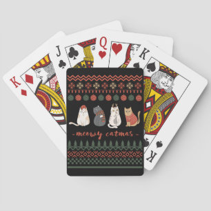 Funny Cat Christmas Pun - Cat Christmas Poker Cards
