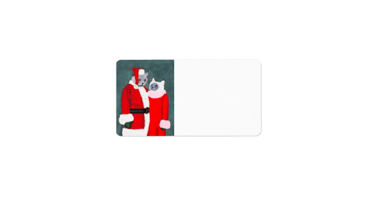 Funny Cat Christmas Return Address Labels | Zazzle