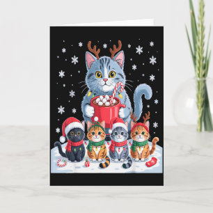 Funny Cat Christmas Shirt Holiday Santa Design Card