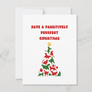Funny Cat Christmas Tree Holiday Card