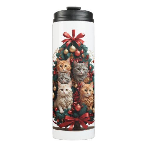 funny cat christmas tree meowy Classic T_Shirt 2 Thermal Tumbler