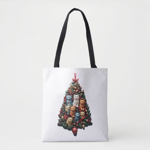 funny cat christmas tree meowy Classic T_Shirt 3 Tote Bag