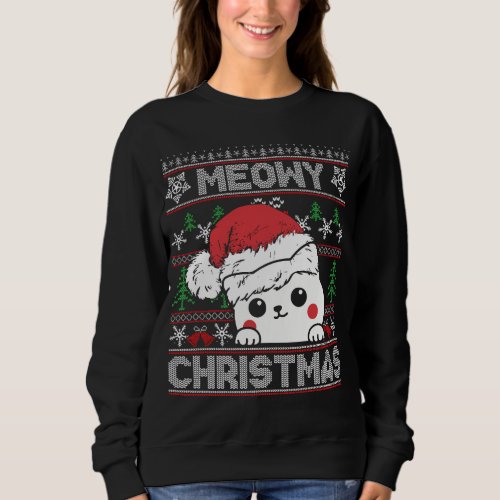 Funny Cat Christmas Ugly  Sweatshirt