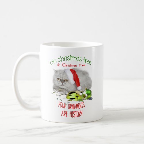 Funny Cat Christmas Unhappy Kitty Coffee Mug