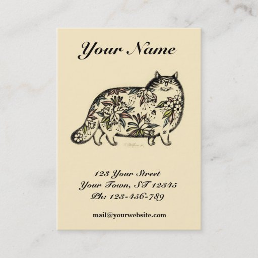 Customizable Funny Cat Chubby Business Card