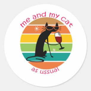 Funny Cat Classic Round Sticker