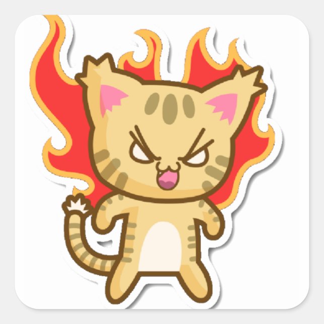 Funny cat clipart Cute cat clipart kitten Square Sticker (Front)
