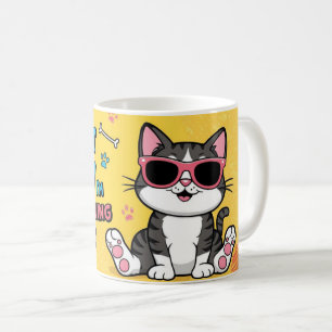 Funny Cat coffee cup Cartoon cat