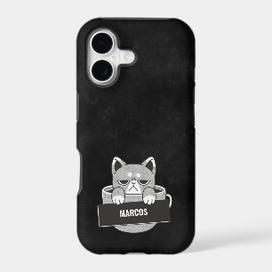 Funny Cat coffee design custom name Case-Mate iPho iPhone 17 Case