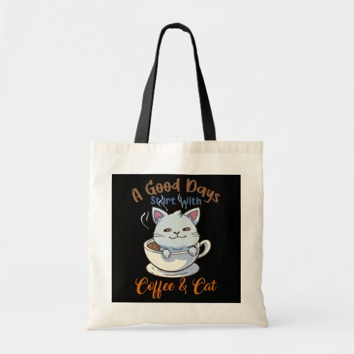 Funny Cat Coffee Mug Cat Lover Cute Coffee Cat Tote Bag