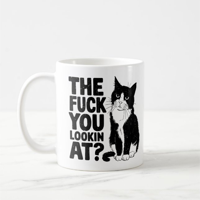 Funny Cat Coffee Mug For Adult Funny Cat Quote (Left)