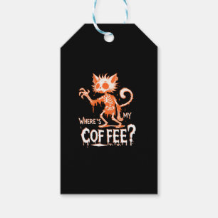 Funny Cat Coffee Where's My Coffee_ Hilarious Hall Gift Tags
