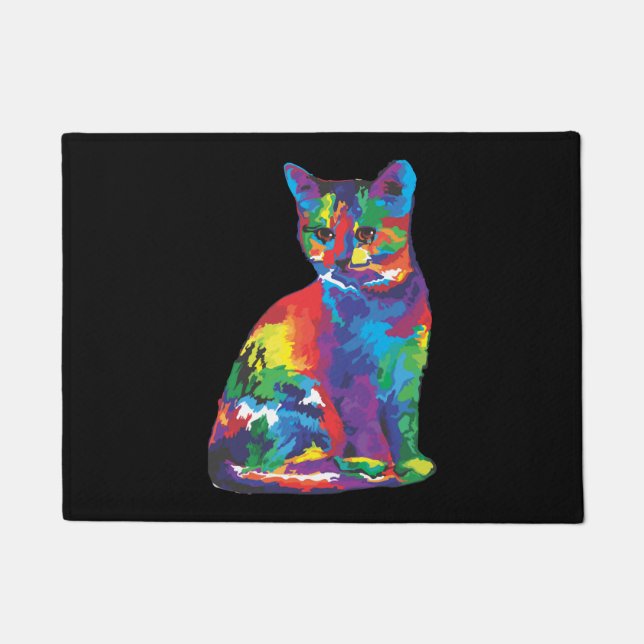 Funny Cat colors Doormat (Front)