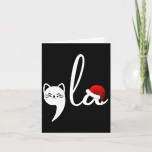 Funny Cat Comma La Kamala Harris Christmas Santa H Card