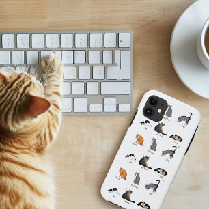 Funny Cat Commands Illustrated Training Chart iPhone 11 Case