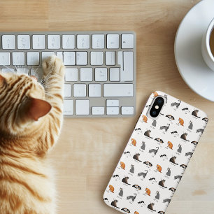 Funny Cat Commands Illustrated Training Chart iPhone X Case