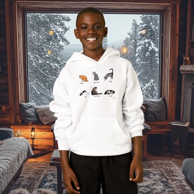 Funny Cat Commands Illustrated Training Chart Hoodie (Creator Uploaded)