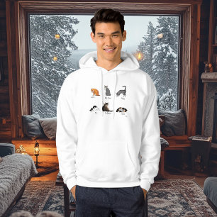 Funny Cat Commands Illustrated Training Chart Hoodie