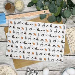 Funny Cat Commands Illustrated Training Chart Kitchen Towel