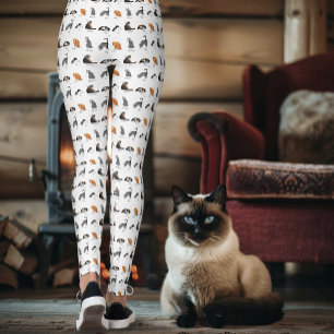 Funny Cat Commands Illustrated Training Chart Leggings
