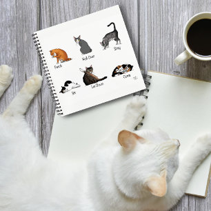Funny Cat Commands Illustrated Training Chart Notebook