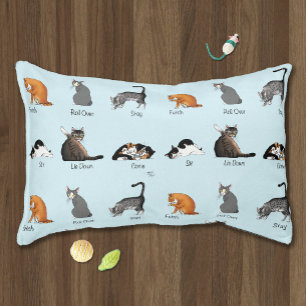 Funny Cat Commands Illustrated Training Chart Pet Bed