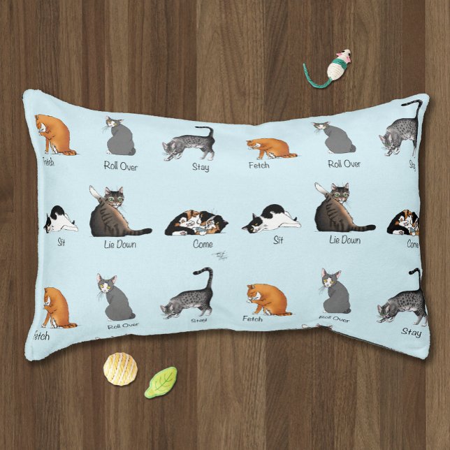 Funny Cat Commands Illustrated Training Chart Pet Bed (Creator Uploaded)