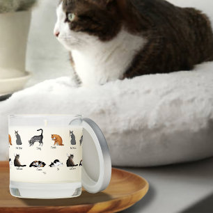 Funny Cat Commands Illustrated Training Chart Scented Candle