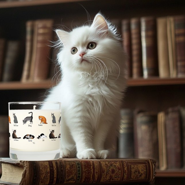 Funny Cat Commands Illustrated Training Chart Scented Candle (Creator Uploaded)