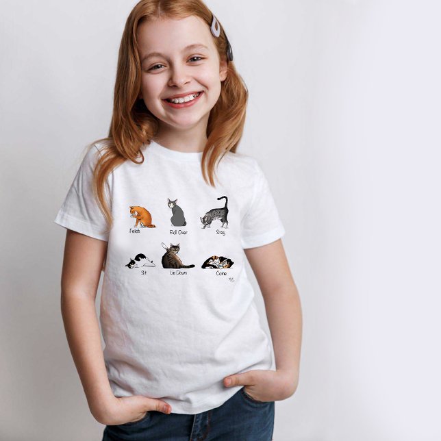Funny Cat Commands Illustrated Training Chart T-Shirt (Creator Uploaded)
