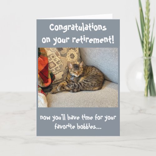 Funny Cat Congratulation on Retirement Card