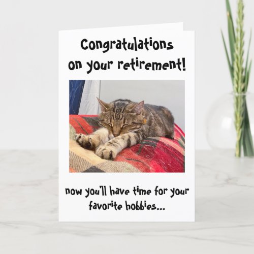 Funny Cat Congratulation on Retirement Card