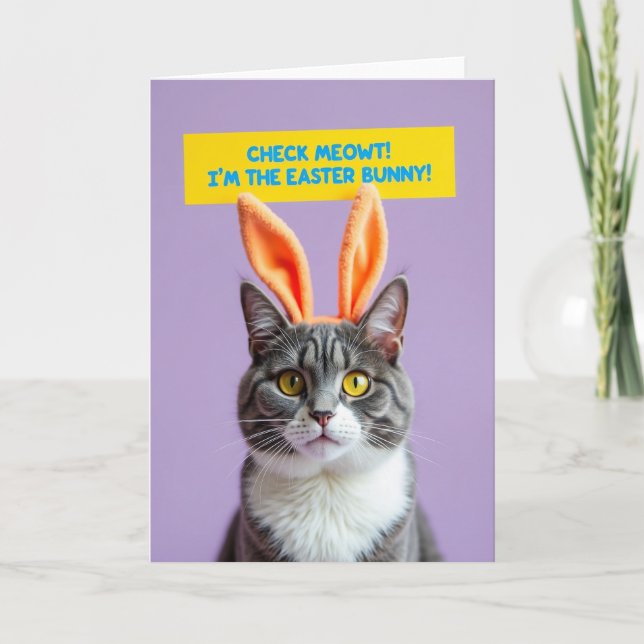 Funny Cat Costume Holiday Card (Front)