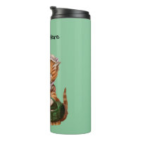 Cute Floating Ballon Cat' Insulated Stainless Steel Water Bottle