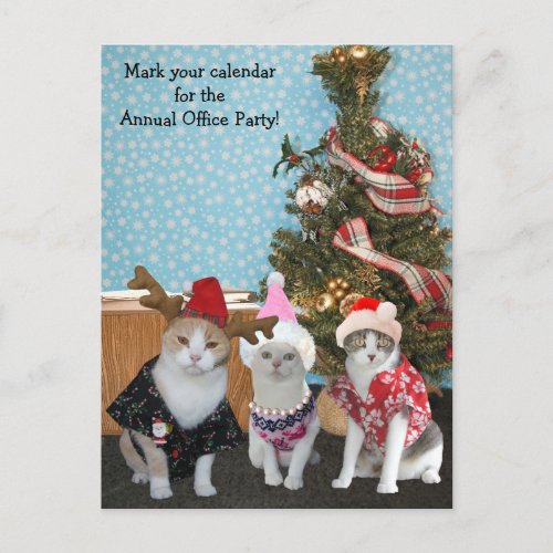Funny Cat CoworkersOffice Party Invitation Postcard