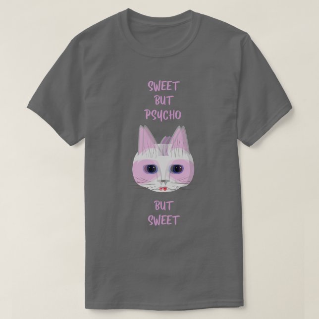 Funny Cat Crazy Cat Kitten Kitty T-Shirt (Design Front)