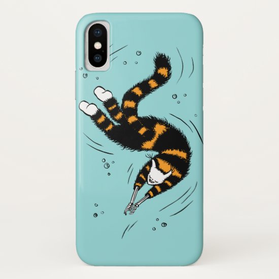 Funny Cat Creature With Skeleton Hands Swimming iPhone X Case