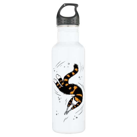 Funny Cat Creature With Skeleton Hands Swimming Stainless Steel Water Bottle